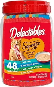 Hartz Delectables Squeeze Up Interactive Lickable Wet Cat Treats Variety Pack