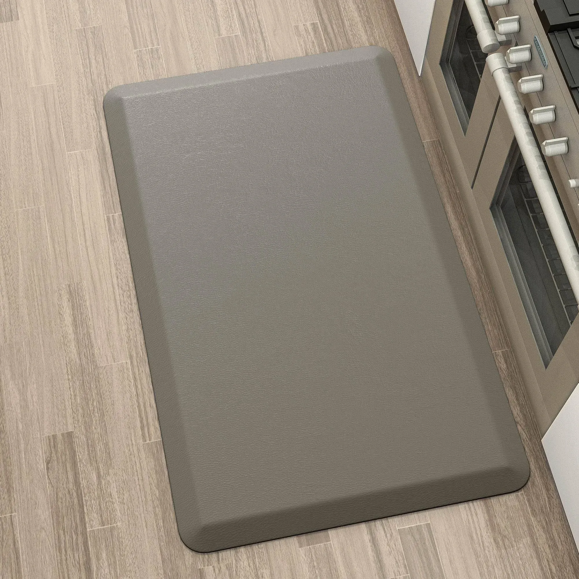 More Décor Anti Fatigue Kitchen Floor Mat, Standing Desk Mat, Non Slip, Waterproof - Rug Size 17.3" x 28" 0.47" Thickness - Grey