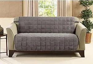 Sure Fit Deluxe Comfort Armless Loveseat Slipcover Grey