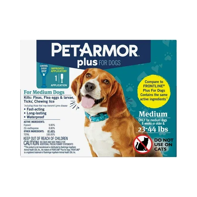 PetArmor Plus Flea & Tick Prevention for Medium Dogs 23-44 lbs