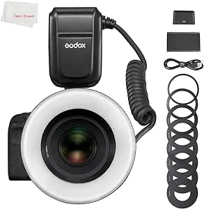 Godox MF-R76 Macro Ring Flash 5000K Ring LED Light Speedlite Flash Light for Canon Nikon Sony and Other DSLR Cameras