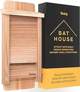 Kenley Bat House - Handcrafted Bat Box for Outside from Cedar Wood - Weatherproof Bat Houses for Outdoors - Bat Boxes Designed to Attract Bats - Easy for Bats to Land and Roost - Quick Installation