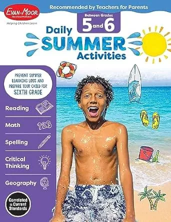 Daily Summer Activities: Between 5th Grade and 6th Grade, Grade 5 - 6 Workbook