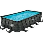 Funsicle 16' x 8' x 42" Oasis Rectangle Outdoor Above Ground Swimming Pool, Gray