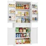 VASAGLE 71.9 inch Kitchen Pantry Storage Cabinet Tall Freestanding Cupboard with 1 Large Drawer 6 Hanging Shelves for Dining Room Laundry White