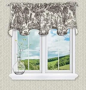 Victoria Park Toile Scallop Valance - Black