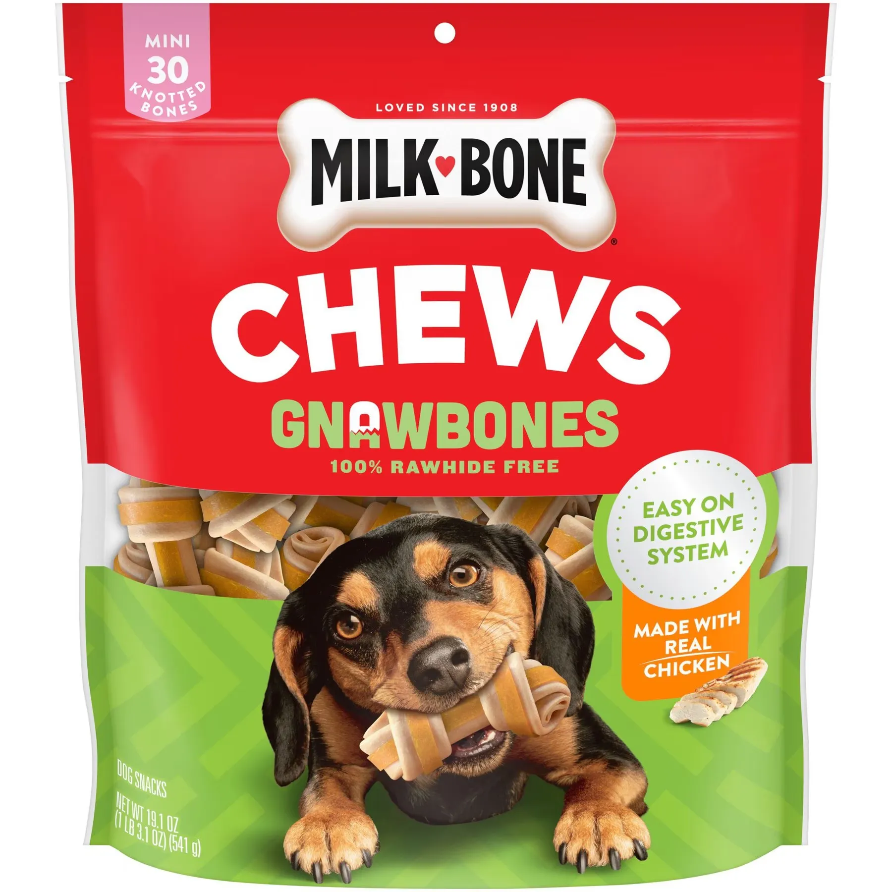 Milk-Bone Chews GnawBones Rawhide Free Dog Treats