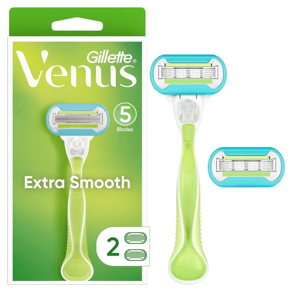 Gillette Venus Extra Smooth 5-Blade Razor + 2 Razor Blade Refills