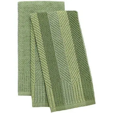 Food Network 2 Pack Sculpted Antimicrobial Kitchen Towels (Green)