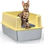 WoofiGo Stainless Steel Litter Box with High Side