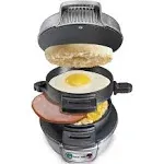 Hamilton Beach 25475A Top Press Kitchen Counter 5 Min Breakfast Sandwich Maker