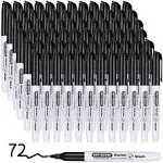 SFAIH Fine Tip Dry Erase Markers - 72 Pack Black Whiteboard Erasable Markers Bulk for Kids Adults, Ideal for Classroom School Office Home Use on White Board, Non-Toxic Easy Clean