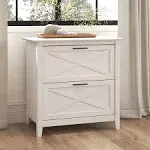 Bush Furniture Key West 2 Drawer Lateral File Cabinet Pure White Oak