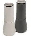 Joseph Joseph Milltop Salt and Pepper Grinder Set with Adjustable Grind Size Coarseness, Dark Gray/White, 2-piece