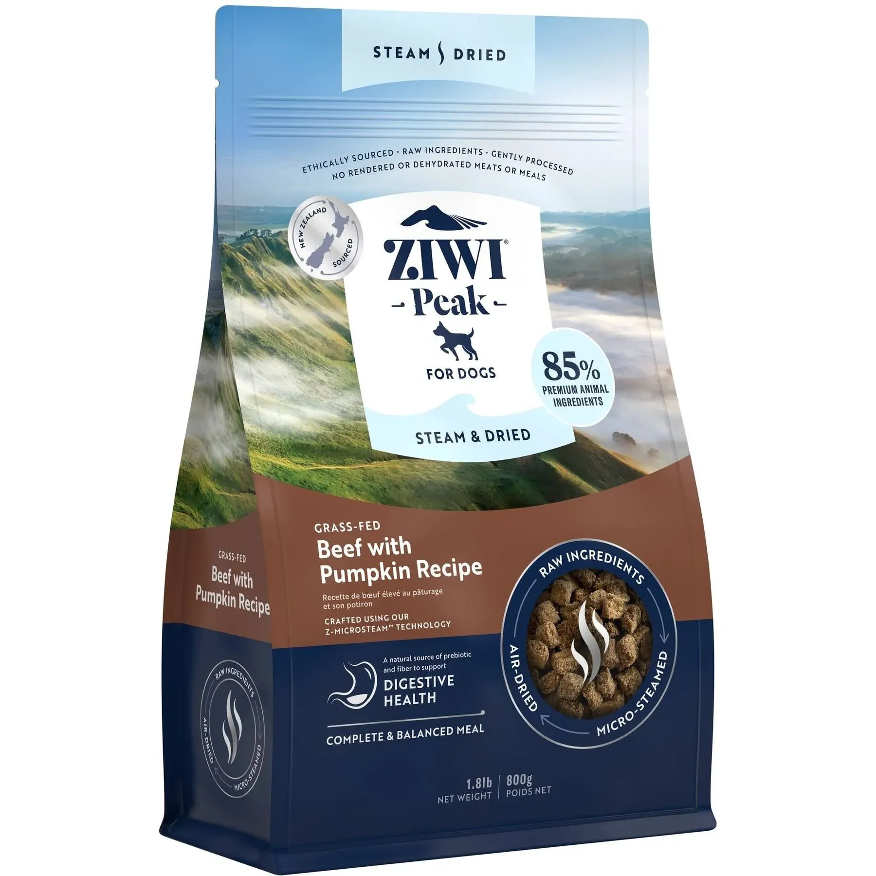 Ziwi Steam Dried Beef with Pumpkin Dog Food - 1.8lb