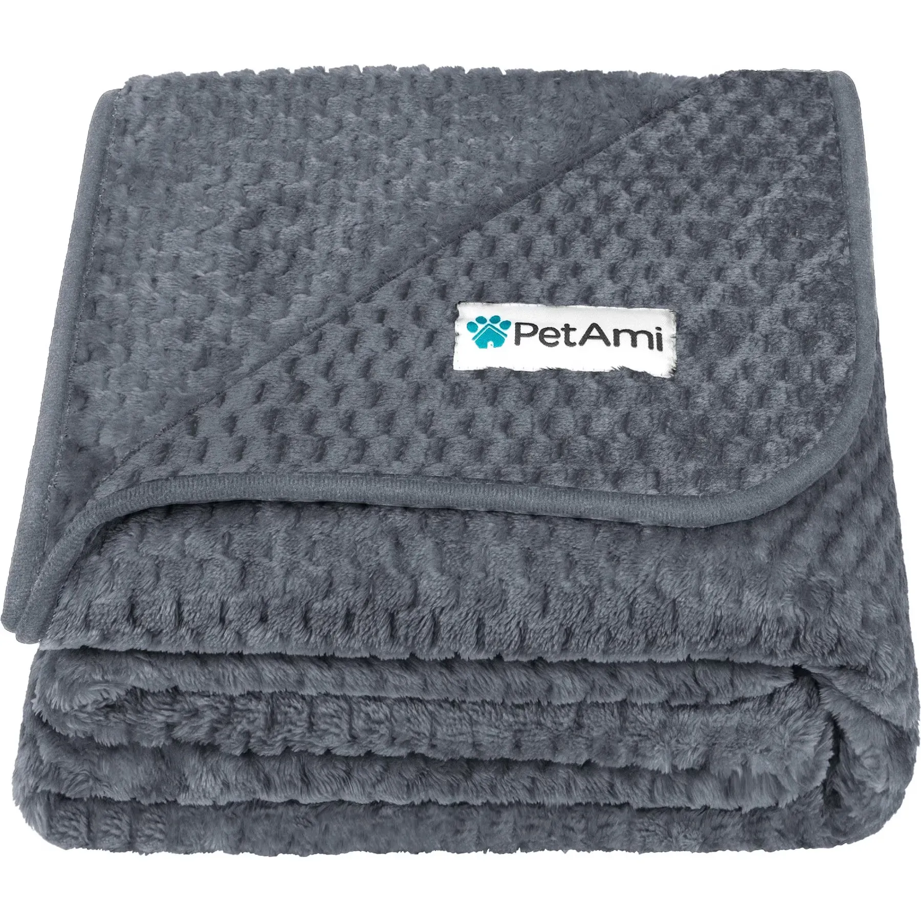 PetAmi Sherpa Fleece Waterproof Waffle Cat & Dog Blanket