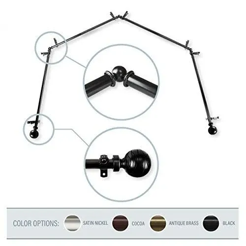 Rod Desyne Arman Sided Bay Window Curtain Rod