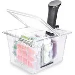 EVERIE Sous Vide Container 12 Qt with Collapsible Hinged Lid and Rack, Compatible with Anova Nano and AN500-US00 and Instant Pot, SET-12-NANO-PP