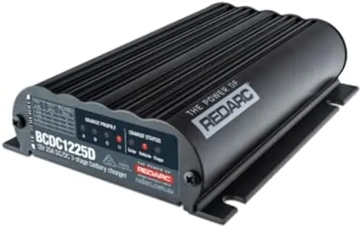 Redarc BCDC1225D Dual Input In-Vehicle DC Battery Charger, 25 A