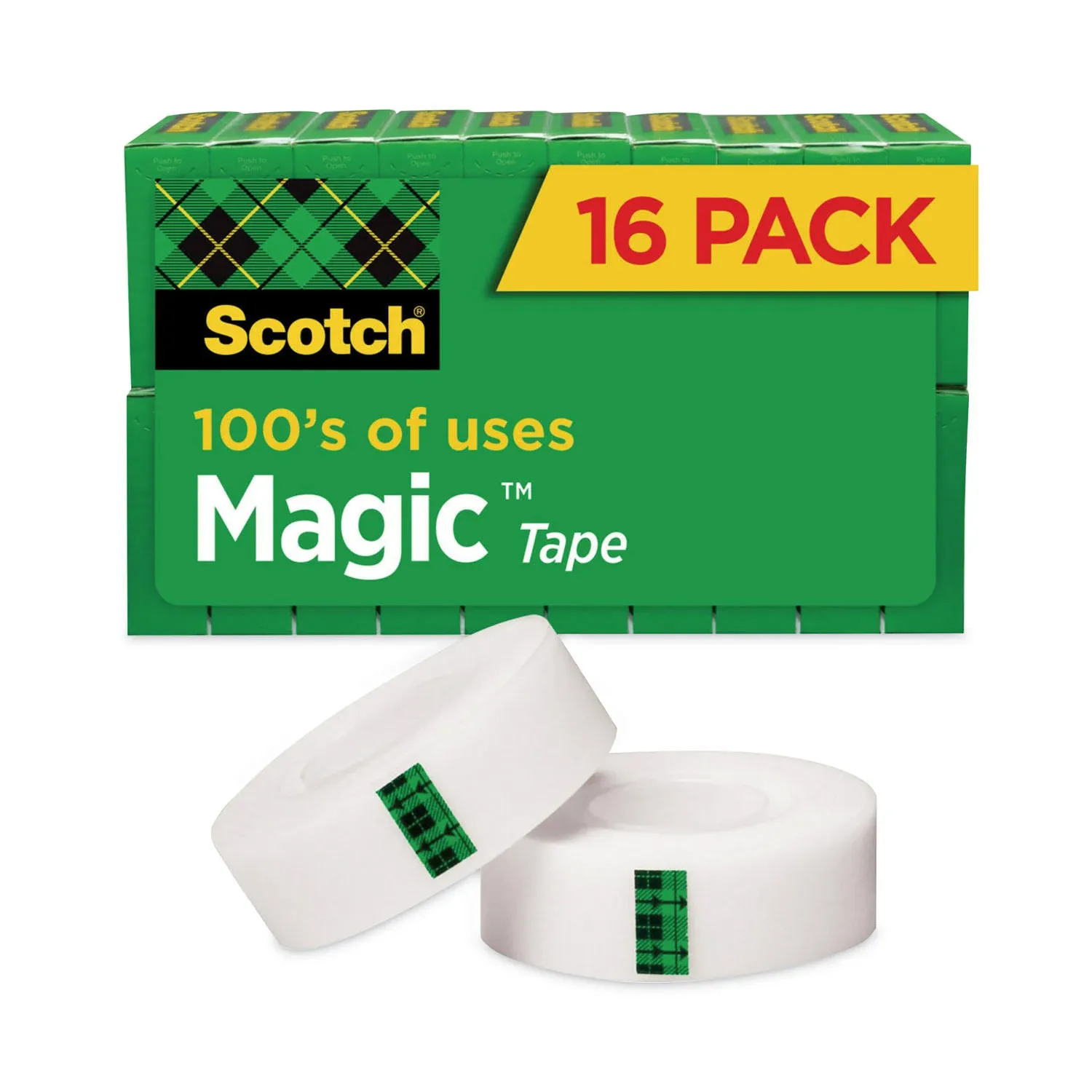 Scotch Magic Tape Value Pack 3/4 inch x 1000 inch 1 inch Core Clear 16/Pack