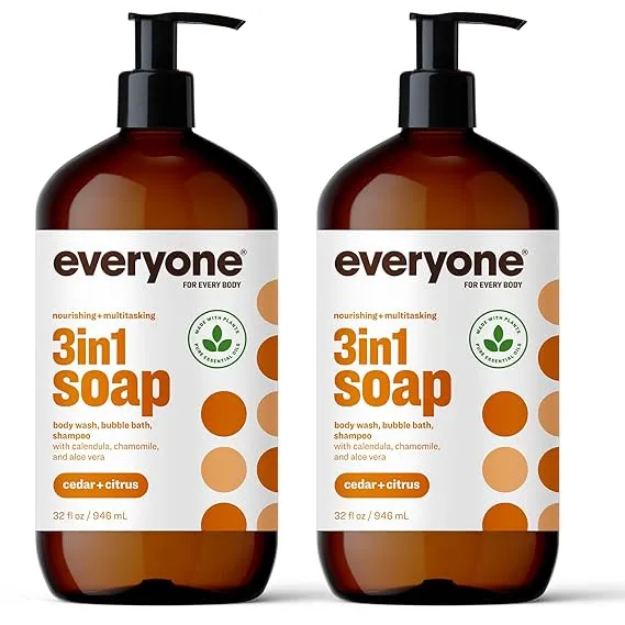 Everyone 3-in-1 Soap for Men, Cedar and Citrus, 32 Ounce, 2 Count