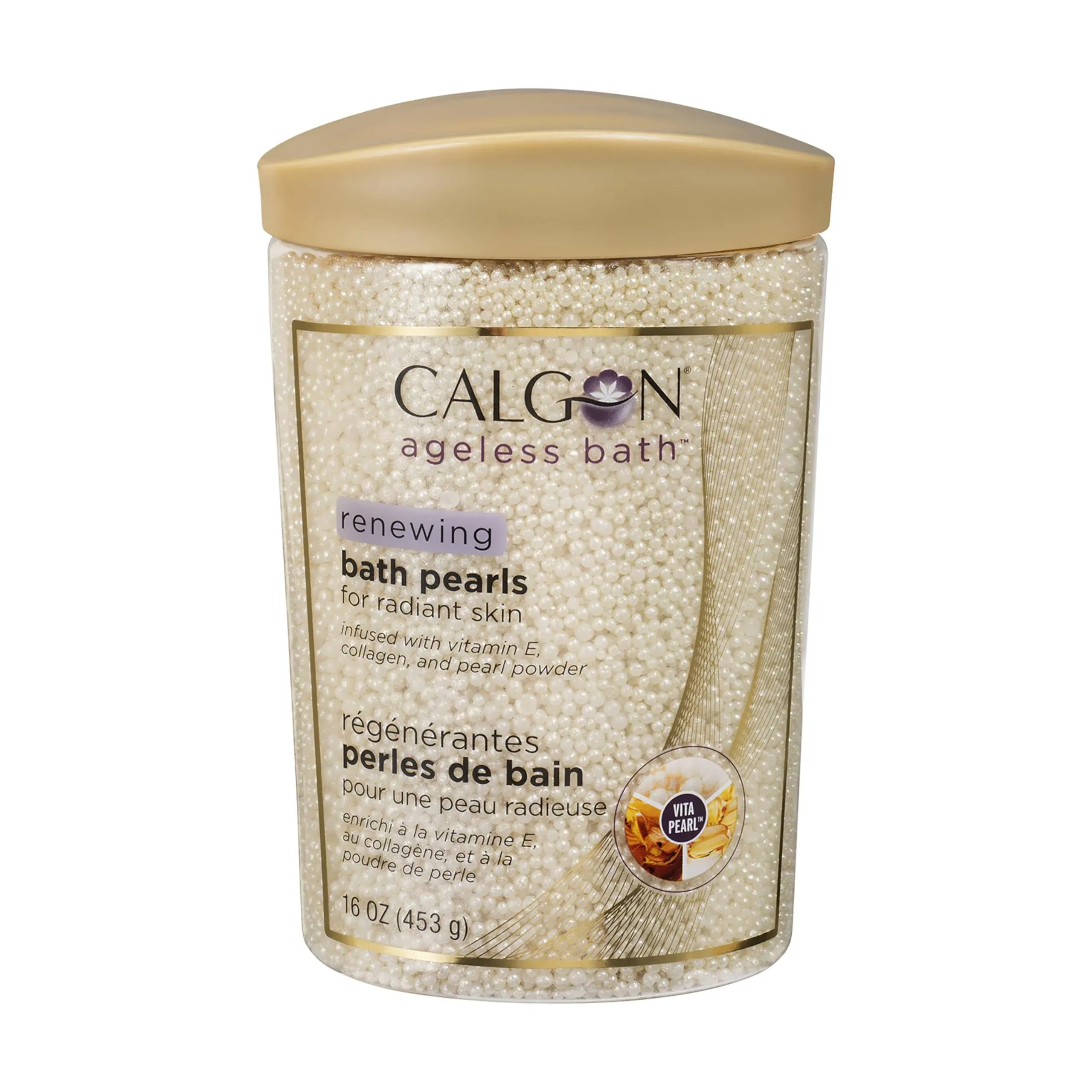 Calgon Ageless Renewing Bath Pearls for Radiant Skin 16 oz