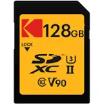 Kodak SDXC 256GB UHS-II U3 V90 Ultra Pro Memory Card - Up to 300MB/s Read Speed and 270MB/s Write Speed