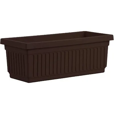 HC Companies 30-Inch Fluted Plastic Venetian Flower Box for Flowers, Vegetables, or Succulents