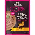 Wellness Core Natural Grain Free Small Breed Mini Meals Wet Dog Food Pate Chicken Entrée, 3-Ounce Pouch (Pack of 12)