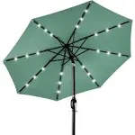 Best Choice Products 10ft Solar LED Lighted Patio Umbrella w/ Tilt Adjustment, UV-Resistant Fabric - Seaglass