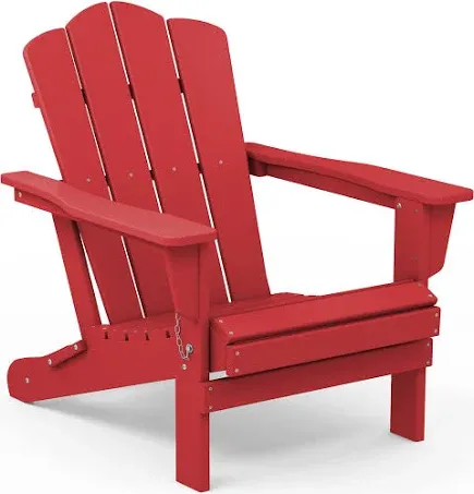 KINGYES Folding Adirondack Chair HDPE All-Weather Folding Adirondack Chair