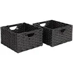 Seville Classics Handwoven Basket 2-Pack - Black