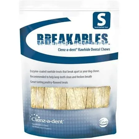 Breakables Clenz-a-dent Rawhide Chews (Small) [15 count]