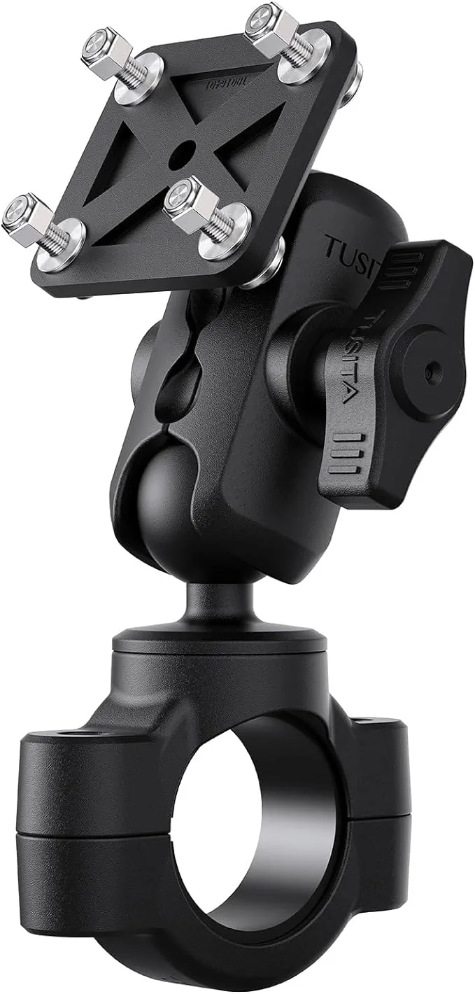 TUSITA Motorcycle GPS Mount Compatible with Garmin Montana, Zumo XT GPS - Handlebar Base with Double Socket arm