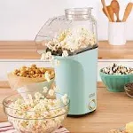 Dash Hot Air Popcorn Popper Maker with Measuring Cup to Portion Popping Corn Kernels + Melt Butter, 16 Cups - Aqua