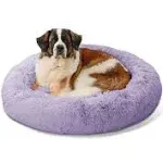 Best Friends by Sheri The Original Calming Donut Dog and Cat Bed in Shag Fur, Lavender, Extra Large, 45x45