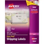 Matte Clear Easy Peel Mailing Labels w/ Sure Feed Technology, Laser Printers, 3.33 x 4, Clear, 6/Sheet, 50 Sheets/Box