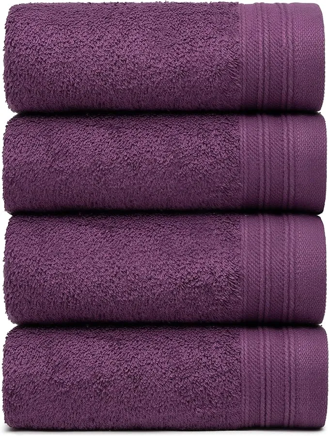 Premium Towel Set of 4 Hand Towels 18" x 30" Color: Dark Grey |100% Cotton|4 Ultra Soft and Highly Absorbent Hand Towels for Bathroom, Gym, Hotel, Spa, Machine Washable