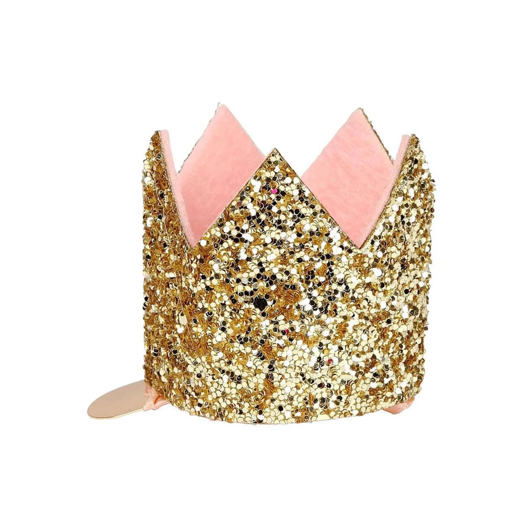 Mini Gold Glitter Crown Hair Clip