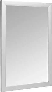 Amazon Basics Rectangular Wall Mount Mirror 20" x 28", Standard Trim, Nickel