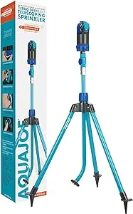 Aqua Joe AJ-6PSTB-XL Indestructible Turbo Drive 360 Degree Telescoping Sprinkler & Mister, Blue