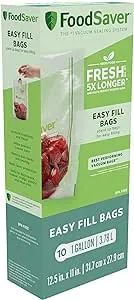 Foodsaver Easy Fill 1 Gallon Vacuum Sealer Bags, 10 Count