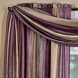 Sheer Window Scarf Valance - 50 Inch Width x 144 Inch Length (Aubergine) - Light Filtering Polyester Curtain Scarf - Lightweight Drapes for Living Room, Bedroom & Dining Room by Achim Home Decor