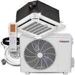 Pioneer 18,000 BTU 20 SEER 8-Way Compact Cassette Mini-Split Air Cond Heat Pump System Full Set 50 ft