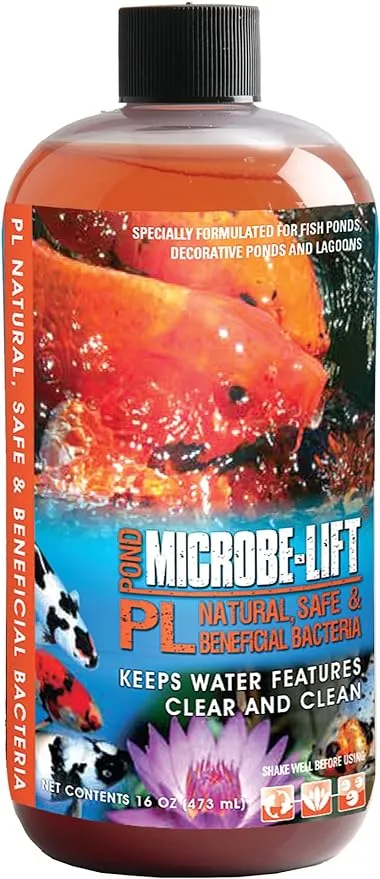 MICROBE-LIFT 10PLP PL Pond Bacteria and Outdoor Water Garden Cleaner, Safe for Live Koi Fish, Plant Life, and Decor, 16 Ounces