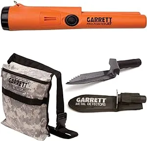 Garrett Pro Pointer AT Metal Detector Waterproof with Camo Digger's Pouch and Edge Digger