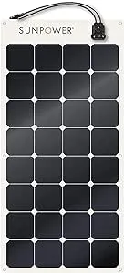 SUNPOWER Portable Solar Panels, Flexible Panel / Monocrystalline Cells / Lightweight/ MC4 Connectors Camping, boats, RV + more (100W)