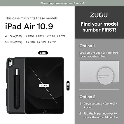 iPad Air 11 (M2) 2024 & iPad Air 10.9 Case (4th/5th Gen) 2020/2022 | ZUGU Case Pine