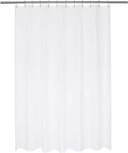 N&Y Home Nylon Hotel Shower Curtain or Liner, Machine Washable, Water Resistant, White, 72 x 72 Inches N&Y Home