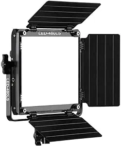 GVM Led Bi-Color Video Lights with APP Function, Variable CCT 2300K-6800K and 10%-100% Brightness with Digital Display for Video Studio Shooting, CRI97+ TLCI97 Led Light Panel +Barndoor